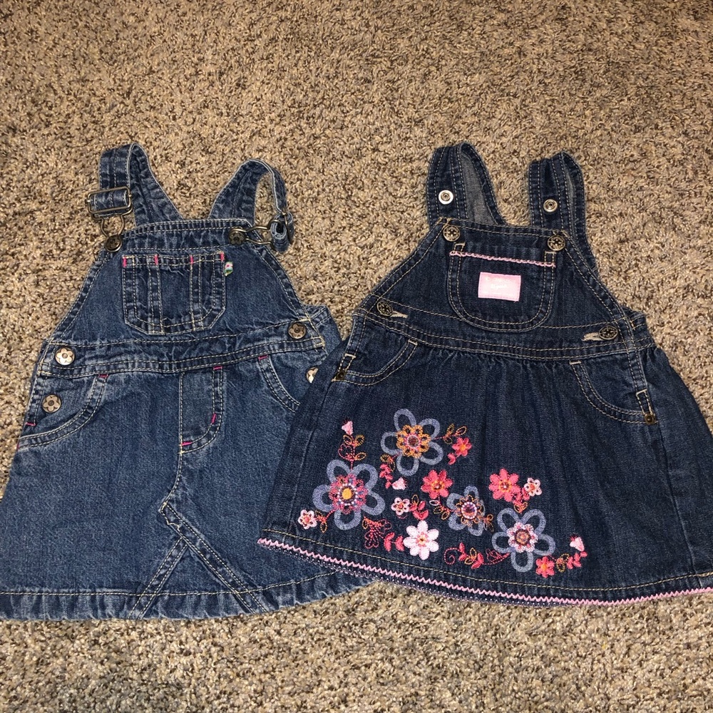 Baby denim overall dress bundle 6m - Oshkosh and carters